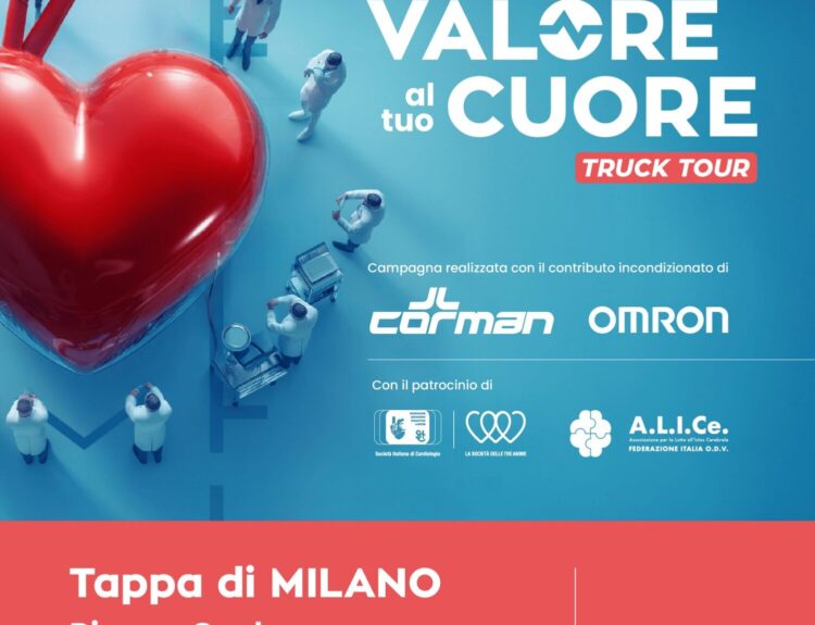 Prevenzione cardiovascolare: il truck tour "dai valore al tuo cuore" nelle città italiane